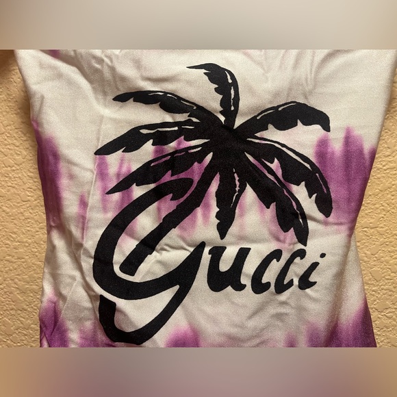 New Gucci Multicolor Logo One Piece Swimsuit - Picture 4 of 9